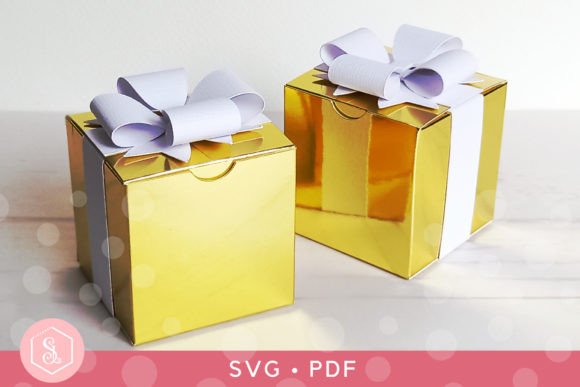 Download Double Bow Favour Box SVG + PDF Template - Pdf template Collection
