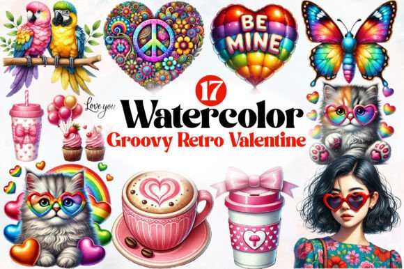Download Groovy Retro Valentine Clipart - Retro valentine clipart Collection