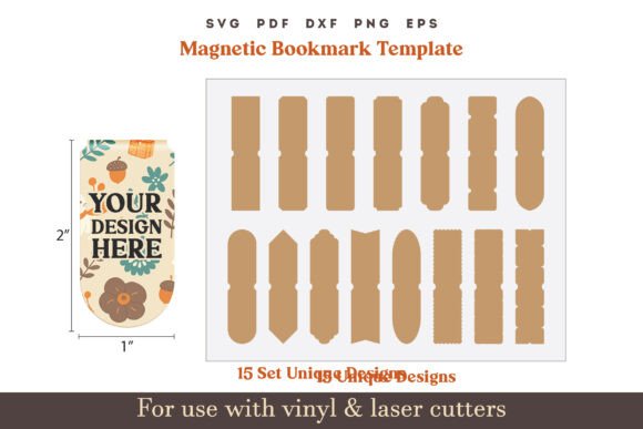 Download Magnetic Bookmark SVG PDF Template - Pdf template Collection