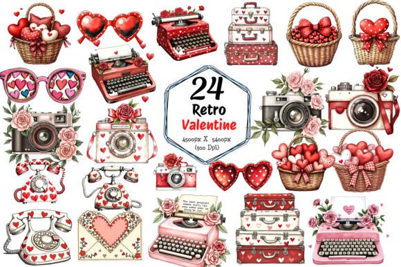 Download Retro Valentine Clipart Sublimation - Retro valentine clipart Collection