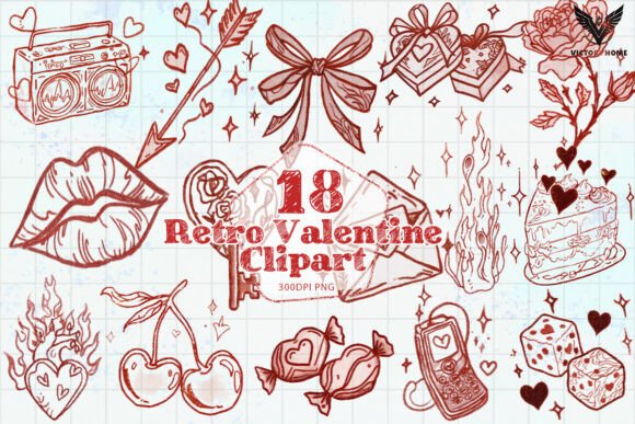 Download Retro Valentine Clipart PNG - Retro valentine clipart Collection